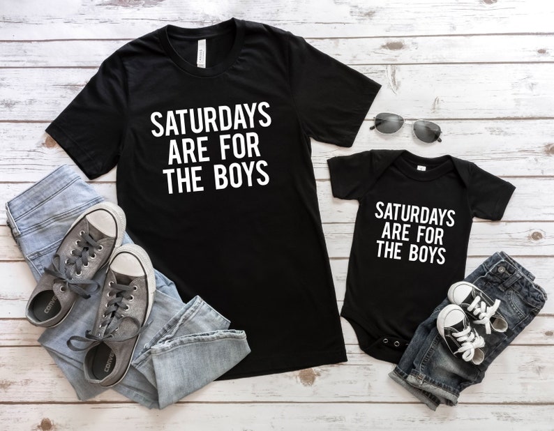 Chemises père et fils, t-shirts papa et garçons, t-shirt papa et moi, chemise fête des pères, cadeau pour papa, t-shirts assortis les samedis image 2