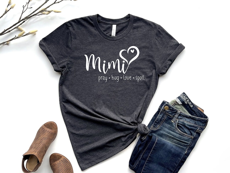 Mimi Pray Hug Love Spoil Shirt, New Grandparent Shirt, Mimi Life Shirt, New Mimi Shirt, Mothers Day Shirt for Mimi, Funny Grandparents Shirt image 3