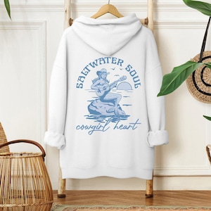 Coastal Cowgirl Hoodie, Mermaid Core Hoodie, Aesthetic Western Hoodie, Cowgirl Hoodie, Beachy Hoodie, Surf Hoodie, Beachy Rodeo Gift