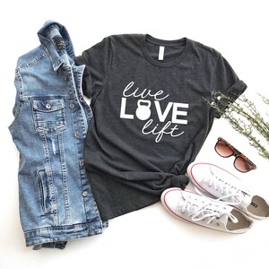 Live Love Lift Shirt, Workout T-shirt, Funny Gym Tee, Fitness Shirt, Girls Who Lift Shirt, Motivational Shirt, Sport Shirt, Exercise Shirt image 3
