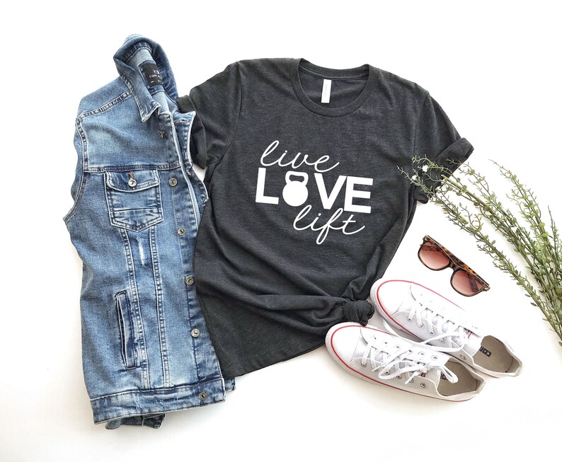 Live Love Lift Shirt, Workout T-shirt, Funny Gym Tee, Fitness Shirt, Girls Who Lift Shirt, Motivational Shirt, Sport Shirt, Exercise Shirt image 3