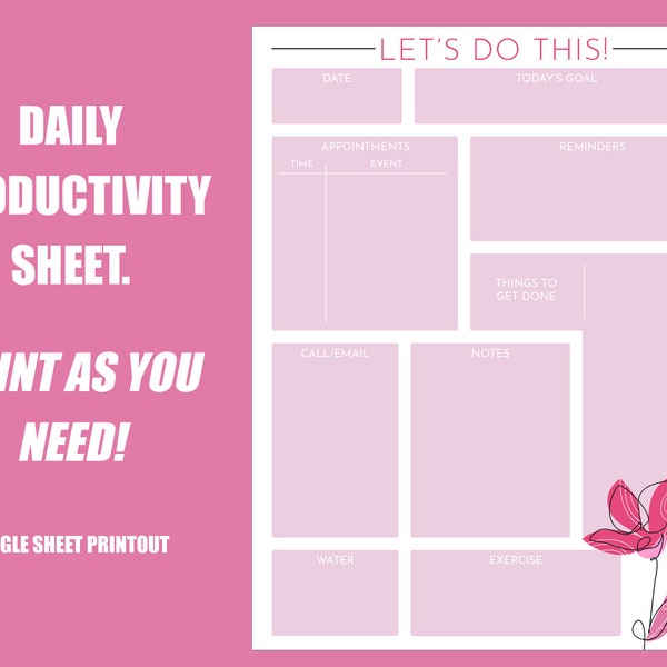 Daily Productivity Sheet