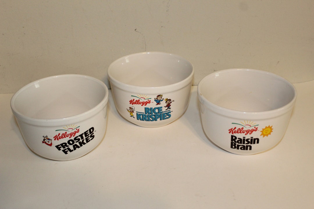 Set of 3 Kellogg Cereal Bowls 1999 Rice Krispies Raisin Bran Etsy