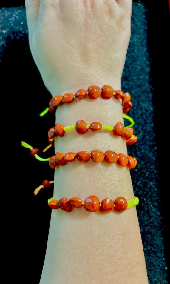 Handmade Saga Seed (red Sandalwood) Bracelet – Adjustable