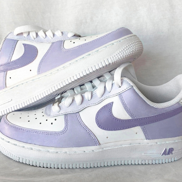 Lavender Purple Custom Air Force 1 | Hand painted AF1 Custom Design | Aesthetic Personalized Shoes