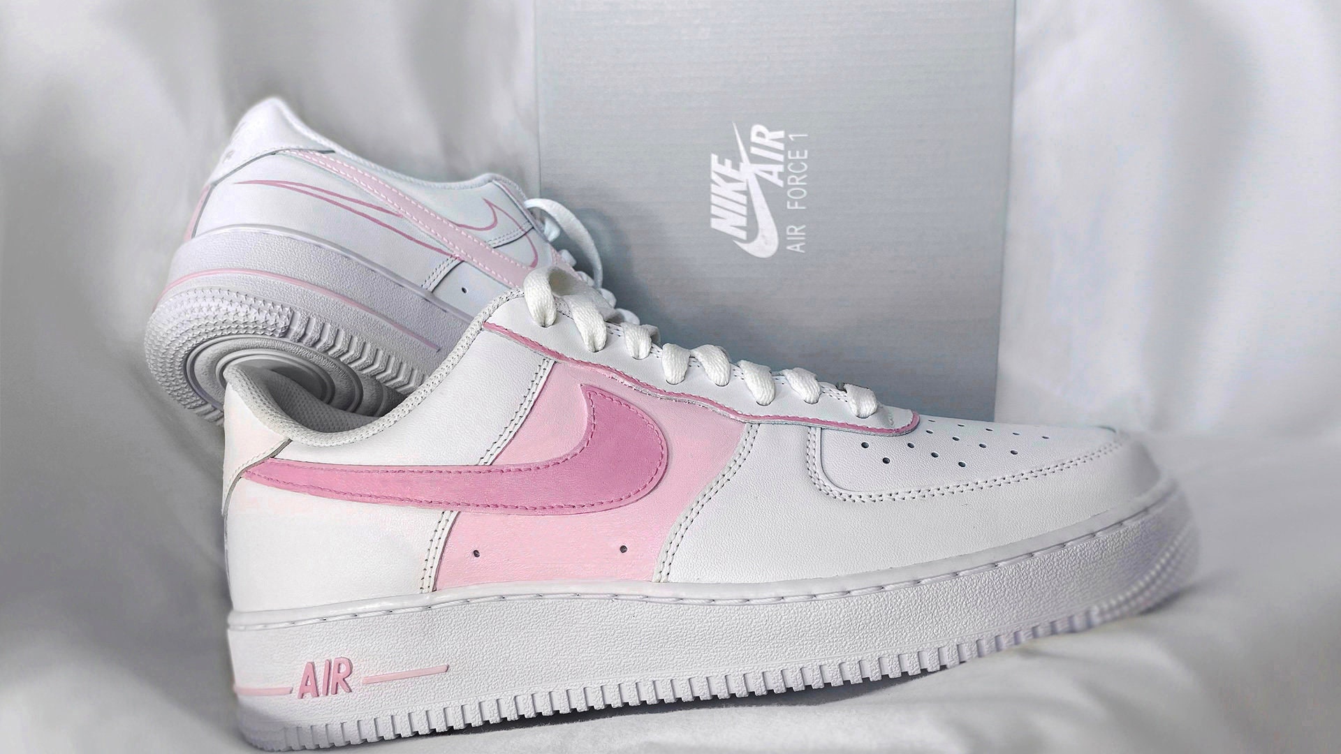 Orthodox Carrière punt Baby Pink Custom Air Force 1 Pastel Double Swoosh Design - Etsy