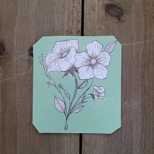 Sticker fleur vert sauge