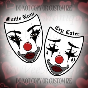 Souriez, pleurez plus tard, téléchargement numérique Chicana PNG CUSTOM