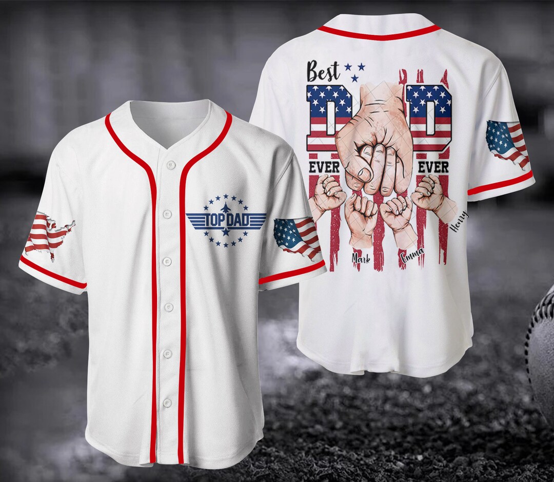 Personalized Best Dad Ever Baseball Jersey Shirt Top Dad Etsy
