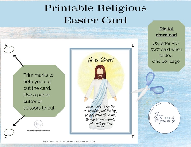 He is Risen, Christian Easter, Greeting Card, Jesus Card, Missionary Card, The Good News, Printable Easter, Easter Message, Ministering Card image 3