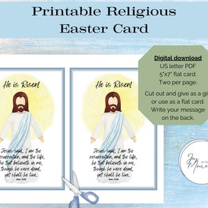 He is Risen, Christian Easter, Greeting Card, Jesus Card, Missionary Card, The Good News, Printable Easter, Easter Message, Ministering Card image 4