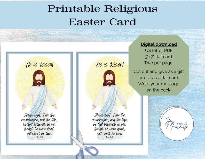 He is Risen, Christian Easter, Greeting Card, Jesus Card, Missionary Card, The Good News, Printable Easter, Easter Message, Ministering Card image 4