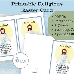 He is Risen, Christian Easter, Greeting Card, Jesus Card, Missionary Card, The Good News, Printable Easter, Easter Message, Ministering Card image 2