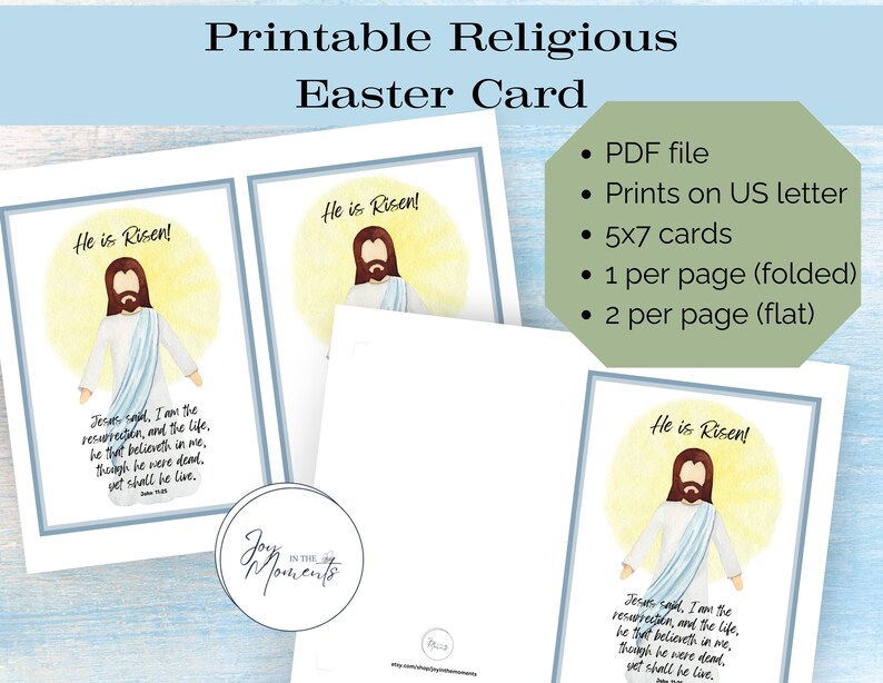 He is Risen, Christian Easter, Greeting Card, Jesus Card, Missionary Card, The Good News, Printable Easter, Easter Message, Ministering Card image 2