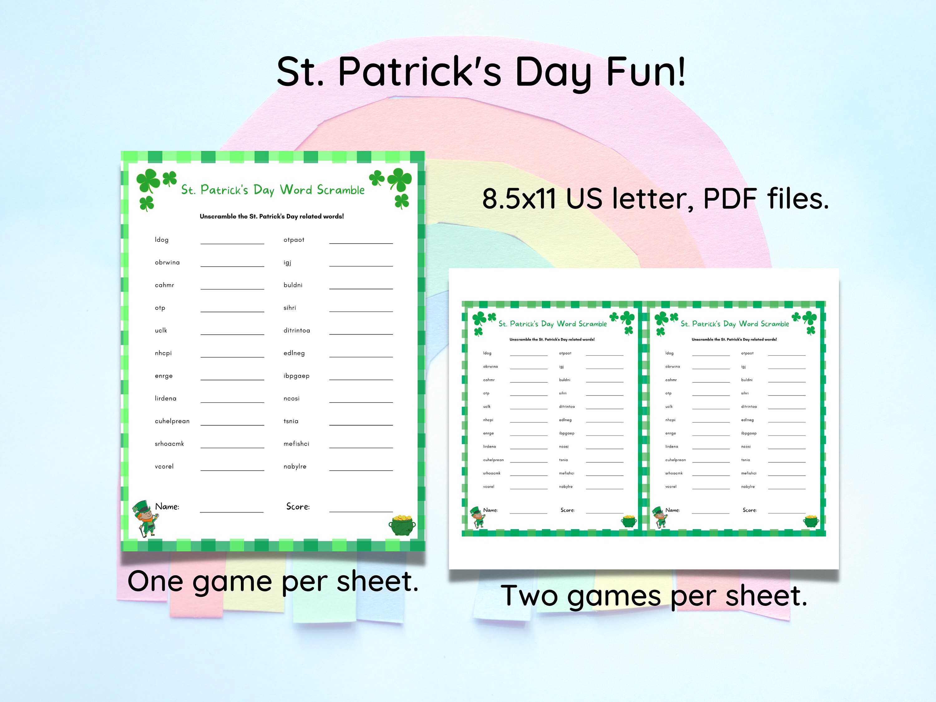 Word Scramble St Patrick's Day Activity. Educational and - Etsy