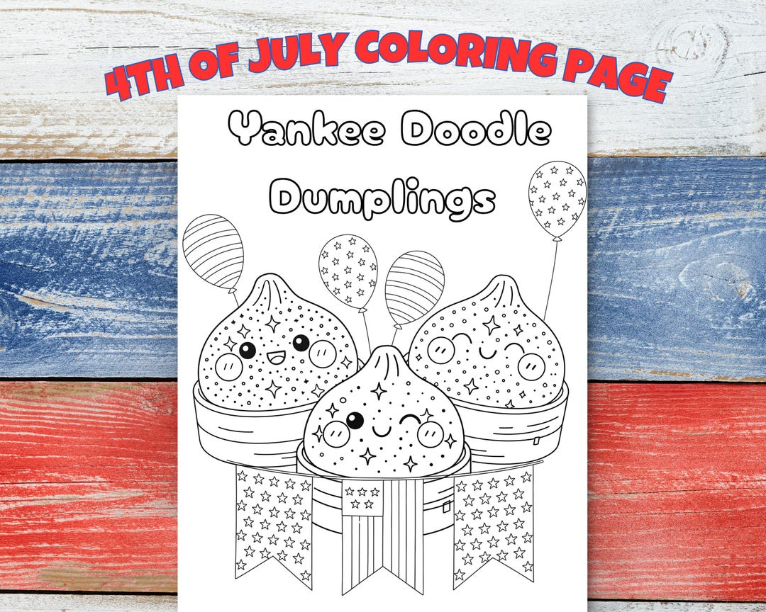 Kawaii Dumpling 4th of July Coloring Page | Yankee Doodle Dumplings ...