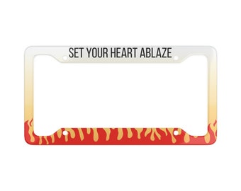 Anime License Plate Frame - Set Your Heart Ablaze