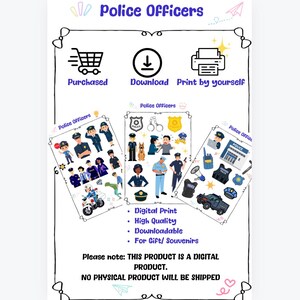 Police Sticker Blue |Police Officer Stickers Digital Print | Printable Law Enforcement-Themed Art for Planners & Crafts
