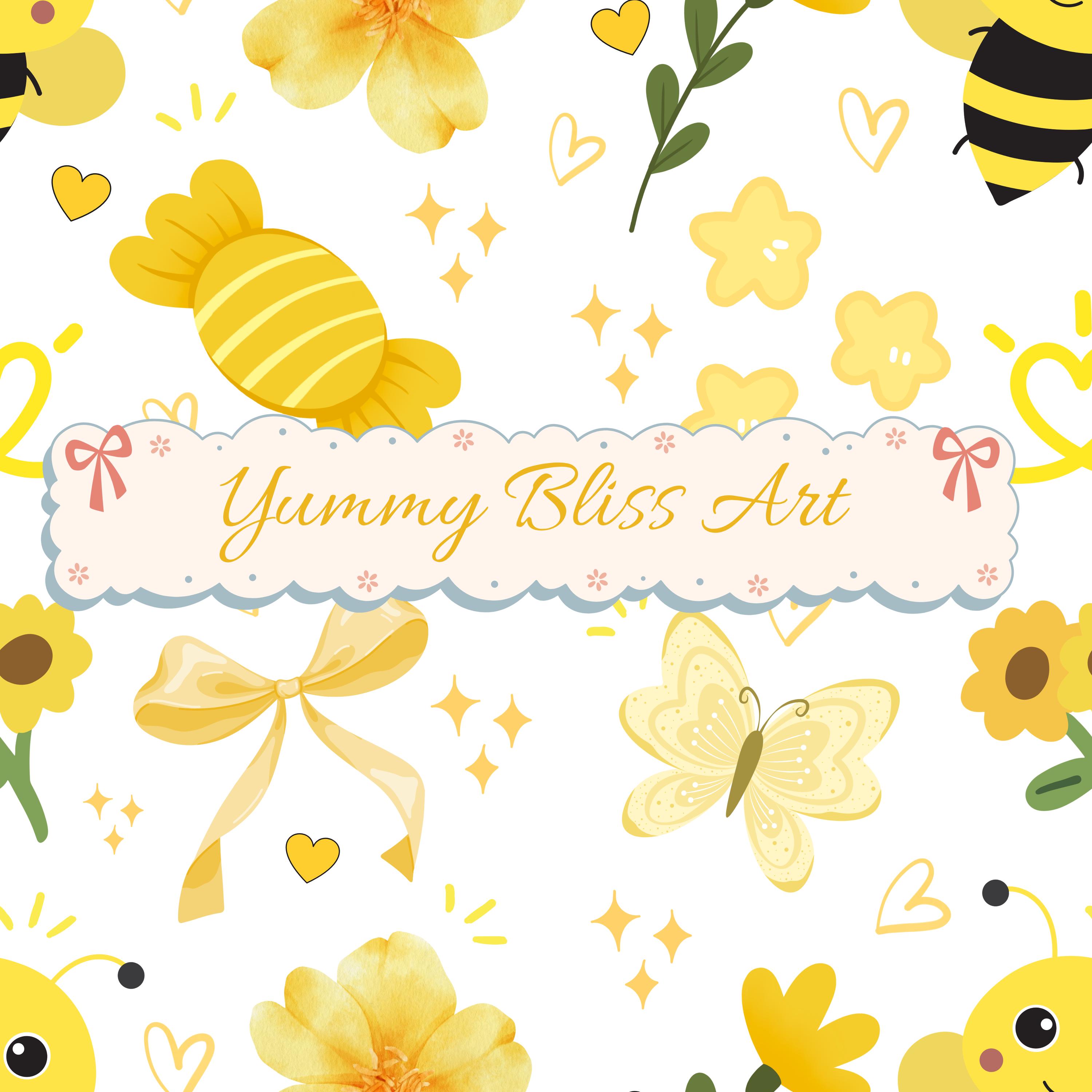 Lovely Yellow Seamless Pattern PNG – Cute Digital Paper, Aesthetic Kawaii Background, 12x12” 300DPI for Fabric, Scrapbook, Journal