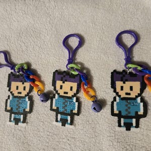 Number 230 &quot;Thanos&quot; Perler Bead Keychain