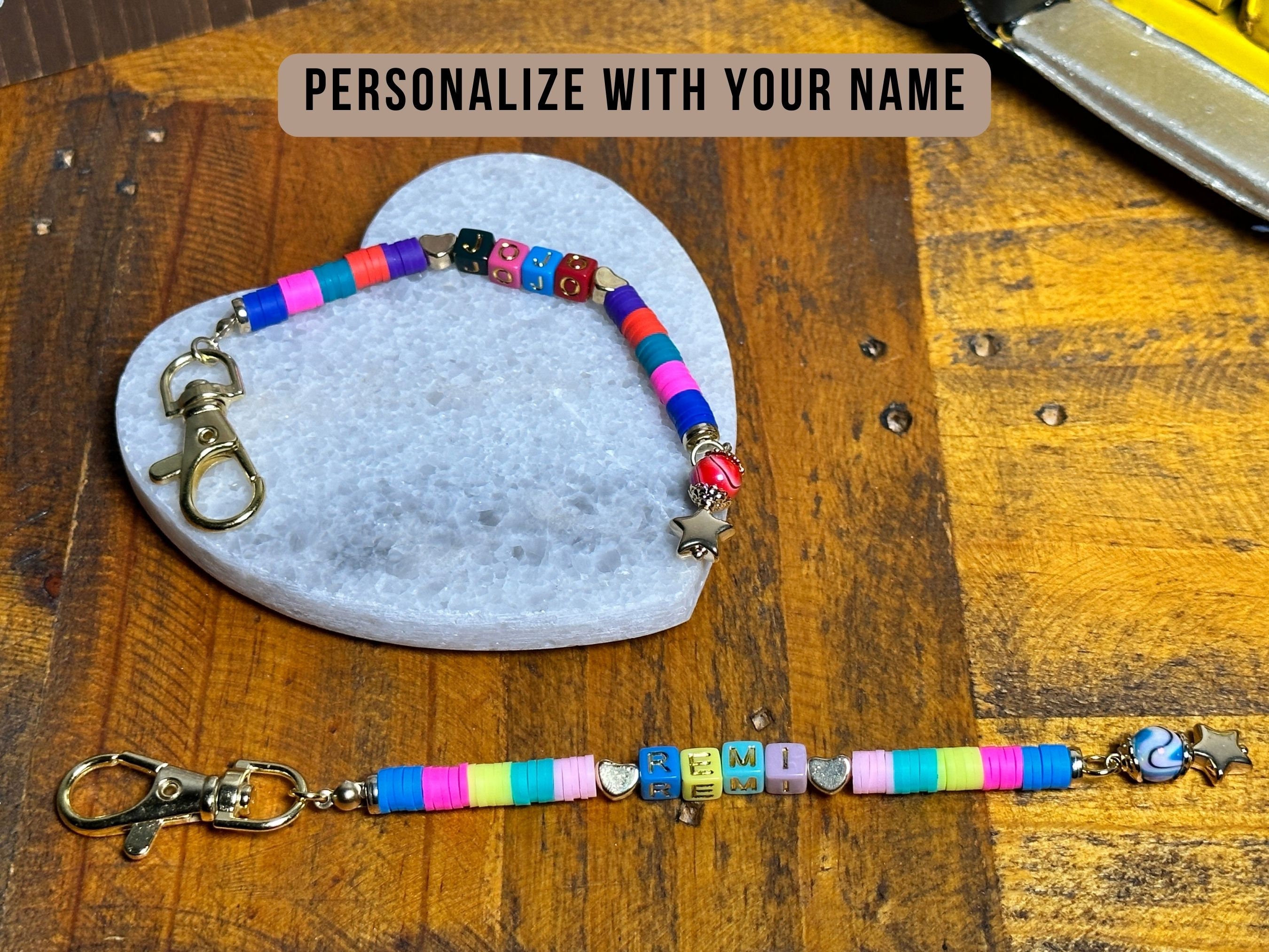 Custom Text Keychain Preppy Custom Word Keychain Aesthetic Etsy