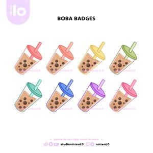 Badges mignons Boba Sub/Bit - Twitch et Youtube