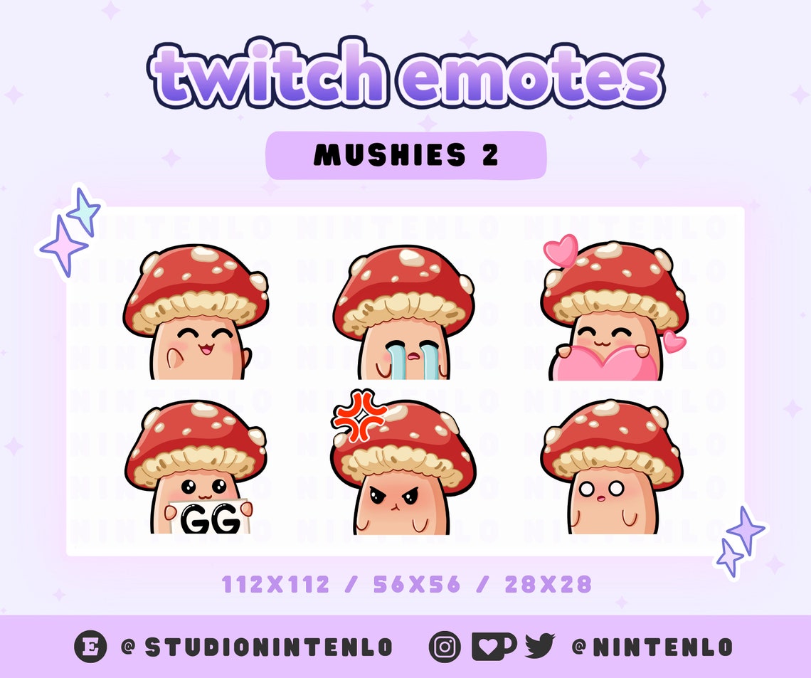Cute Tan Mushie Emotes (twitch/discord) - Kawaii - Mushrooms - Etsy