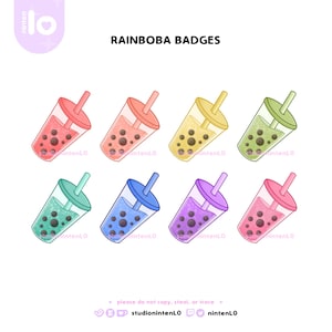 Badges sub/Bit Boba arc-en-ciel - Twitch et Youtube