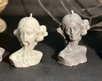 Zombie Sculpture Candle: Soy and Beeswax, Unique Halloween Decor