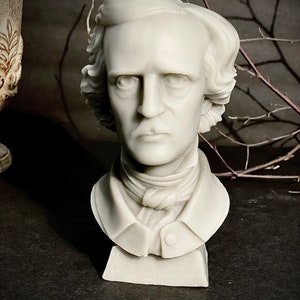 Edgar Allan Poe Bust Sculpted Candle - Exclusive Design - Large - Perfect for Gothic and Halloween Decor - Highly Detailed - soy and beeswax
