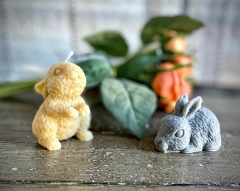 Bunny Candle Duo - Handcrafted Soy and Beeswax Candle - Perfect Decor/Gift for Spring and Easter - Various Colors