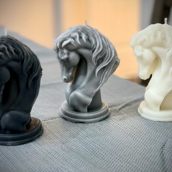 Horse Bust Statue Sculpture Candle - Realistic and High Quality - Various Colors available - Made with USA Sourced Soy and Beeswax