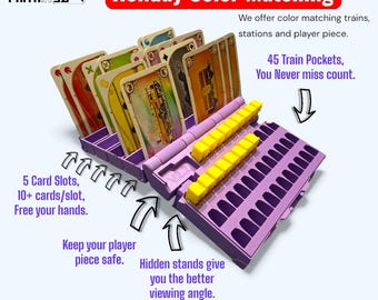 Ticket to Ride Suitcase V2.3, organizer per giochi e scatole per treni, ora con treni, stazioni e pezzi giocatore abbinati per colore