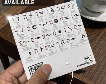Ancient Hebrew Pictographic Alphabet Reference Cards, Customizable Packs of 10–50