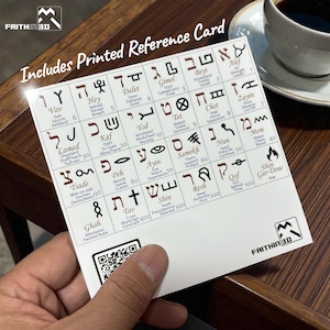 Paket med 10 referenskort för det paleohebreiska alfabetet, diagram över forntida hebreiska symboler, studiehjälpmedel och inlärningsguide, storlek: 124 mm x 121 mm