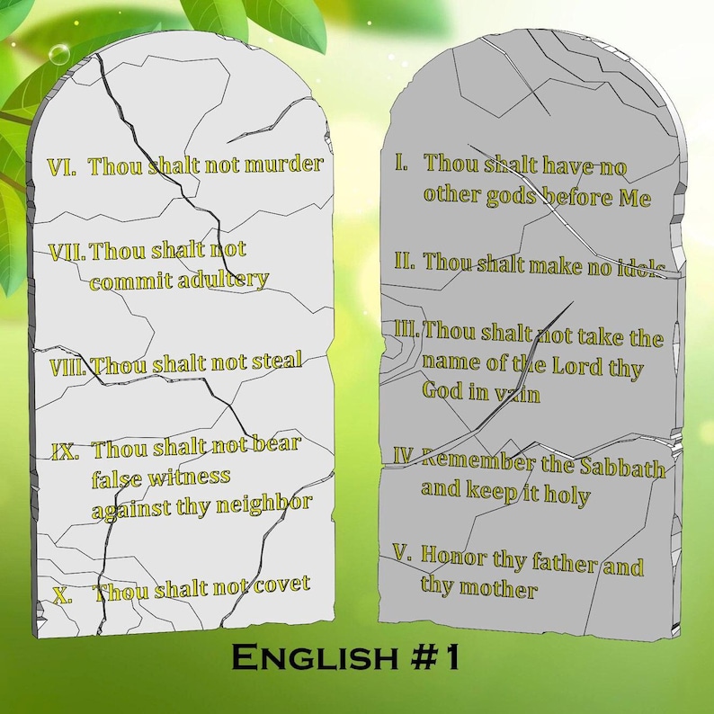 Ten Commandments Tablets – Paleo & English Designs - Etsy