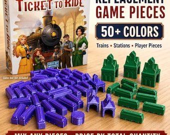 Ticket to Ride Replacement Game Pieces, Trains, Stations, Player Pieces