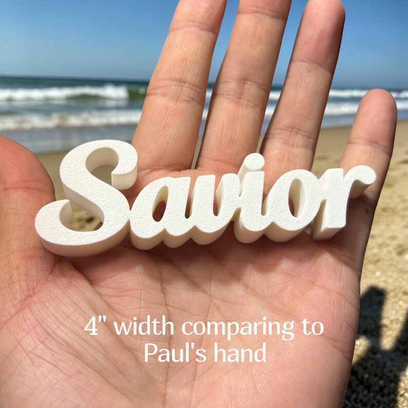 Savior Script Freestanding Savior Sign, Elegant Script 3D Printed Decor - Etsy Australia