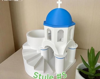 Santorini Planter #5: Greek-Style 3D Art Home Decor