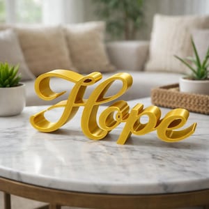 Wolnostojący znak „Nadzieja” | Elegancki wystrój chrześcijański z napisem | Rozmiar niestandardowy 10–30 cm | Wystrój domu i sypialni z wiarą