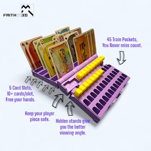 Valise Ticket to Ride V2.3, organiseur de cartes et boîtes train, 1 boîte/commande, Dimensions : 91,5 mm x 116,4 mm x 28,3 mm
