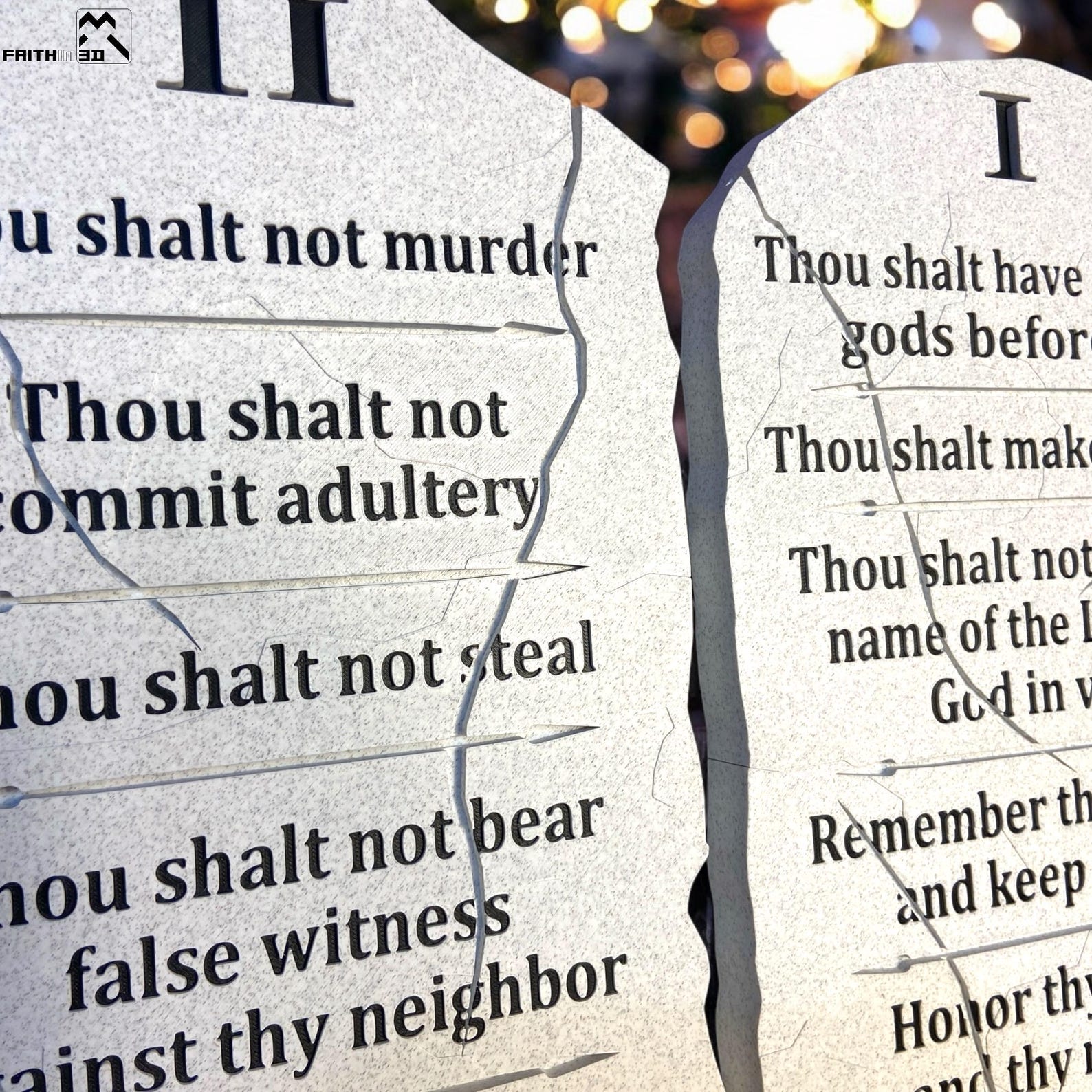Ten Commandments Wall Art Tablet Plaque, 14.2