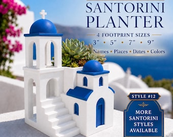 Santorini Planter: Greek-Style Home Decor, Personalized Architecture Souvenir