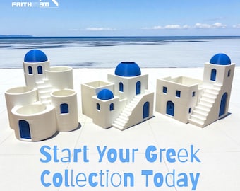 Santorini House Planter: Greek-Style 3D Art Home Decor,Christmas Gift, Anniversary Gift, Birthday Gift