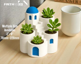 Santorini Planter #16: Greek-Style 3D Art Home Decor