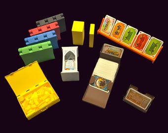 Ticket to Ride Game Organizer V1.0, Options for Original Small Cards (44x68mm) and Expansion Large Cards (56x87mm).