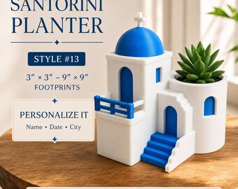 Santorini Planter #13 | Greek Island Succulent Pot | Available in 3” to 9” Sizes | Faithin3D