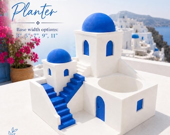 Santorini Planter #14 | Greek Island Succulent Pot | Available in 3” to 9” Sizes | Faithin3D