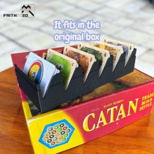 Catan Card Holder, Storage Case | Faithin3D Organizer for Resource & Development Cards | Board Game Accessory