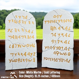 Zehn Gebote Tablets, Paleo Hebräisch, Englisch, Größe von 9 &quot;bis 19&quot; hoch, in verschiedenen Farben erhältlich.